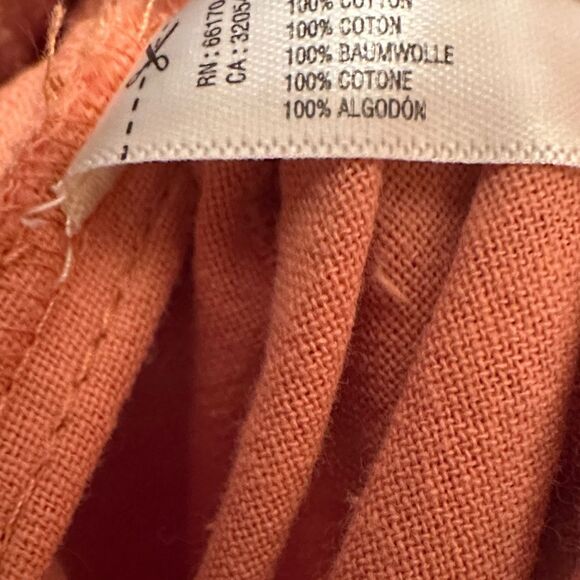 Free People 100% Cotton Terracotta Maxi Dress Size XS Boho Style Elastic Waist - Picture 6 of 7